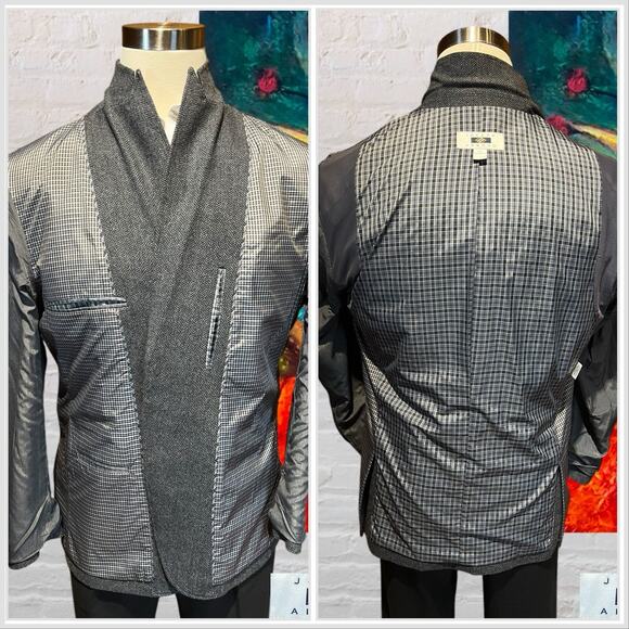 Joseph Abboud XL 44R Mens Blue Gray Herringbone Tweed Blazer Sport Coat Jacket - Picture 7 of 14